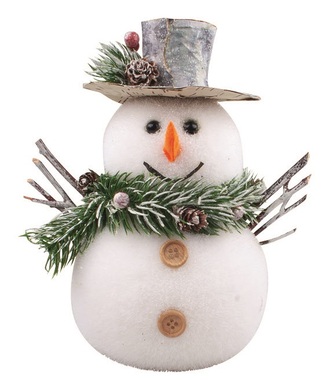 Polystyrene Snowman with Glitter Decor for standing 18 x 23 x 14 cm