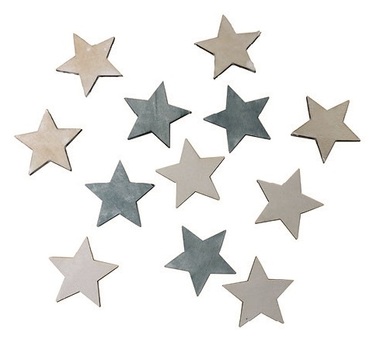 Wooden Stars 4 cm, 12 pcs in Polybag