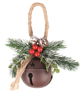 Metal Bell with hanging Decor 15 x 20 x 8 cm