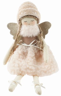 Angel in fur beige 9 x 30 x 9 cm for sitting