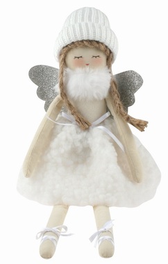 Angel in fur white 9 x 30 x 9 cm for sitting