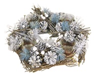 Advent Wreath with Pinecones, Wooden, 41 cm