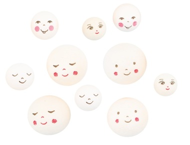 Heads 18-32 mm, 10 pcs, Paper Pulp, assorted colours