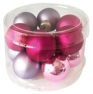 Glass Balls 2,5 cm, set of 12 pcs Purple