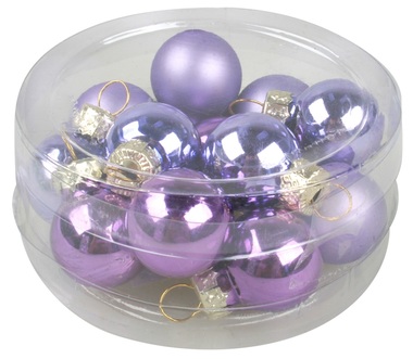 Glass Balls 2 cm, set of 12 pcs Purple