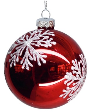 Glass Baubles 8 cm, set of 4 pcs