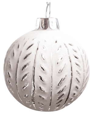 Glass Christmas Balls 8 cm, set of 4 pcs, Silver