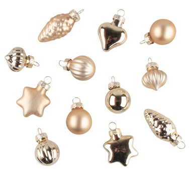 Set of Glass Decorations Gold