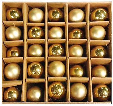 Glass Christmas Balls 2 cm, 25 pcs, Gold