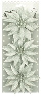 Christmas Poinsettia 3 pcs, Glitters, Silver