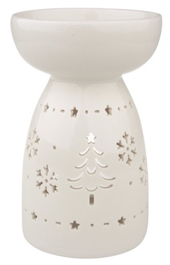 Porcelain Aroma Lamp Tall, White 14 cm 