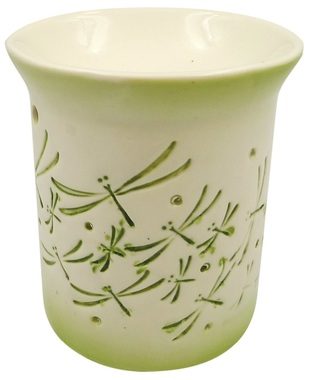 Porcelain Aroma Lamp 11 cm w/Light Green Dragonflies