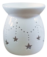Porcelain Aroma Lamp with Stars 10 cm, White