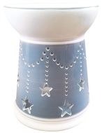 Ceramic Aroma Lamp with Stars 15 cm, Grey 