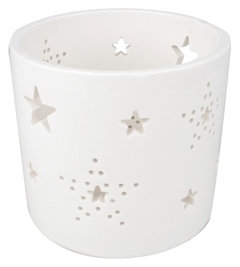 Porcelain Candle Holder with Star 13 cm 