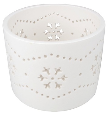 Porcelain Candle Holder with Snowflakes 7,5 cm 