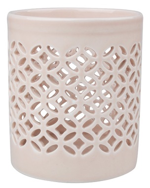 Porcelain Candle Holder Pink 9 x 10,5 cm