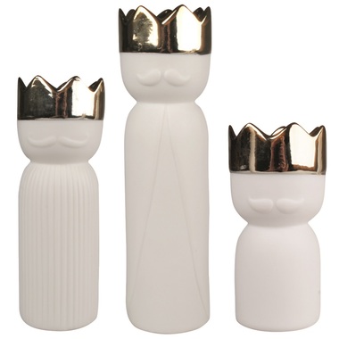 Porcelain Three Kings Candle Holder 6 x 21 cm