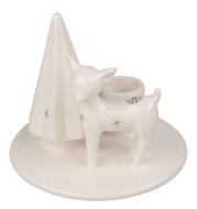 19619 Svícen se srnou porcelánový 10,5 x 9 x 10,5 cm, na svíčku 2,2 cm-1
