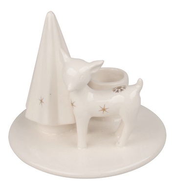 Porcelain Candle Holder Doe 10.5 x 9 x 10.5 cm, for Candle 2.2 cm
