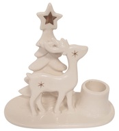 19620 Svícen s jelenem porcelánový 12 x 11 x 6 cm, na svíčku 2,2 cm-1