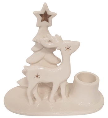 Porcelain Candle Holder Deer 12 x 11 x 6 cm, for Candle 2.2 cm