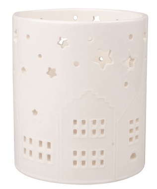 Porcelain Candle Holder City 10 x 11 x 10 cm