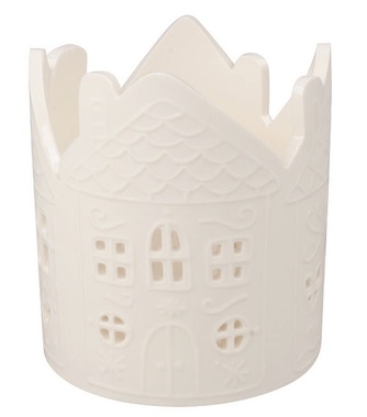 Porcelain Candle Holder Houses 10 x 11 x 10 cm