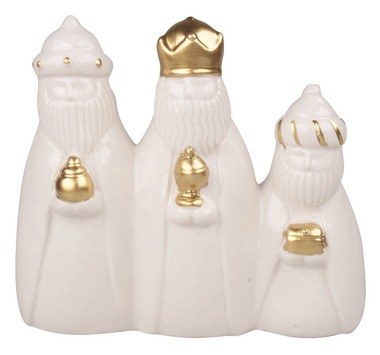 Porcelain Deco Three Kings with gold Decor 13 x 12 x 5 cm