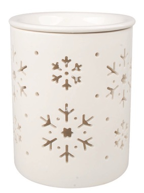 Porcelain Oil Burner Snowflakes 10.5 x 13 x 10.5 cm