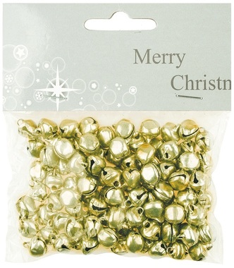 Mini Jingle Bells 1 cm, Gold, 50 pcs Bag