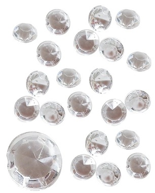 Plastic Transparent Diamonds 4 mm, 43 g