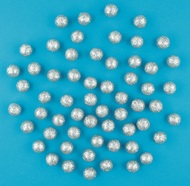 1993 Kuličky stříbrné polystyrénové glitrové cca 1,5 cm, 60 ks-3