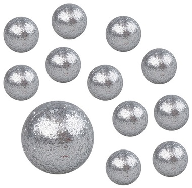 Foam Balls approx.1,5cm, 60 pcs, Glitter Silver