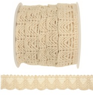 Decoration Lace String, 2 m, Beige