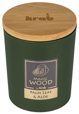 MAGIC WOOD Candle with Wooden Wick - Palm Leaf & Aloe 300 g