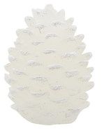 20050 Svíčka šiška bílá s bílým glitrem, 9 x 6 cm-3