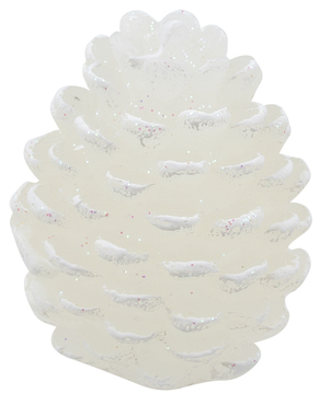 White Cone-Shaped Candle w/Glitter 9 x 6 cm