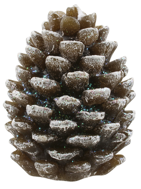 Brown Cone-Shaped Candle w/Glitter 9 x 6 cm