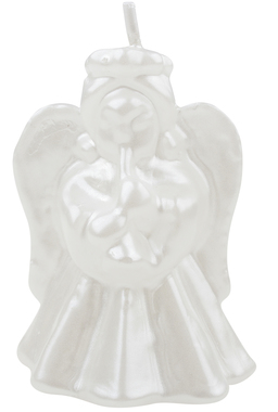 White Polished Angel-Shaped Candle 8 x 6 cm