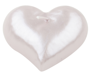 Pink Polished Heart-Shaped Candle 8 x 7 cm