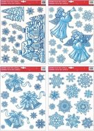 Self-Adhering Window Decoration 38x30 cm, Angels,Snowflakes, Houses... 