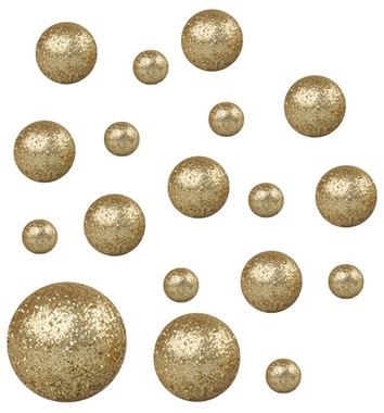 Foam Balls 12x1,5 cm and 6x2cm, 12 pcs, Glitter White