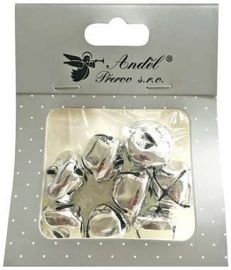 Silver Metal Bell 2,5 cm, 8 pcs 