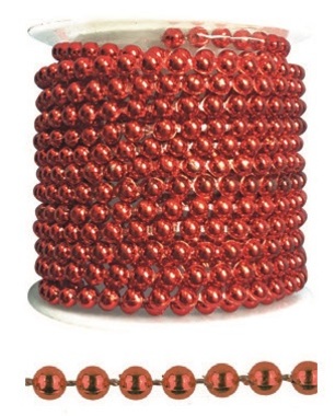Decorative Plastic Chain, Red, 3 m