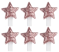 22001 Hvězdy plastové růžové na kolíčku 3 cm, 6 ks -1