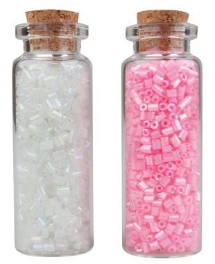 Beads Pink and White in Bottle 2 x 15 g 