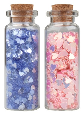 Confetti Hearts Pink and Purple in Bottle 2 x 6 g 