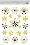Decorative Window Cling – Dark Snowflake with Gold edges