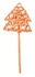 Wicker Tree on Stick 30 cm, Orange